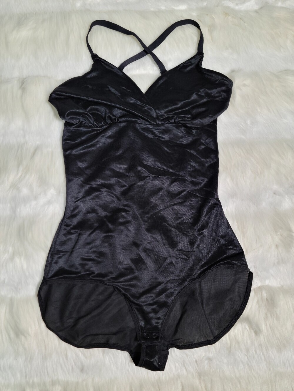 SKIMS Simply Bare Bodysuit Brief With Snaps Black Onyx Women Small NEW